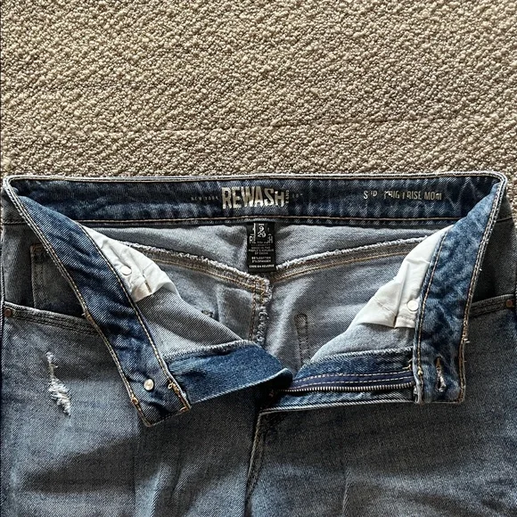 Distressed Rewash Blue Jeans - Picture 3 of 5